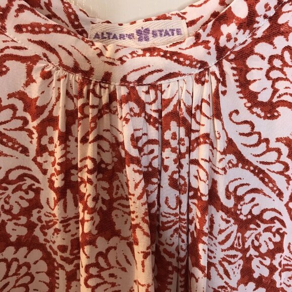 Altar’d State Womens Tunic Top Size S ? Pullover Boho Ruffle Hem‎ Relaxed Fit - Picture 4 of 9